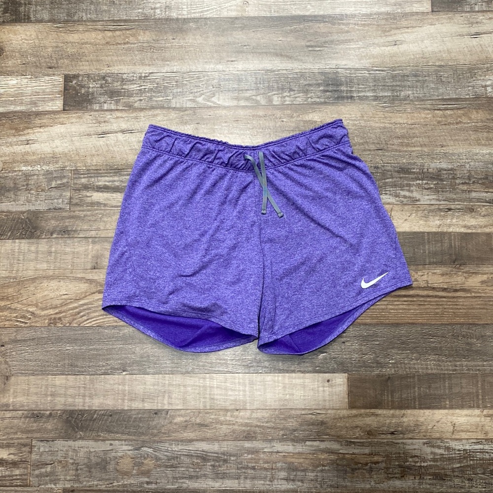 Nike • Heathered purple drawstring Dri-fit shorts